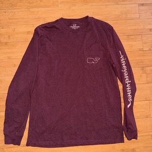 Vineyard Vines Men's Burgundy Long Sleeve Shirt